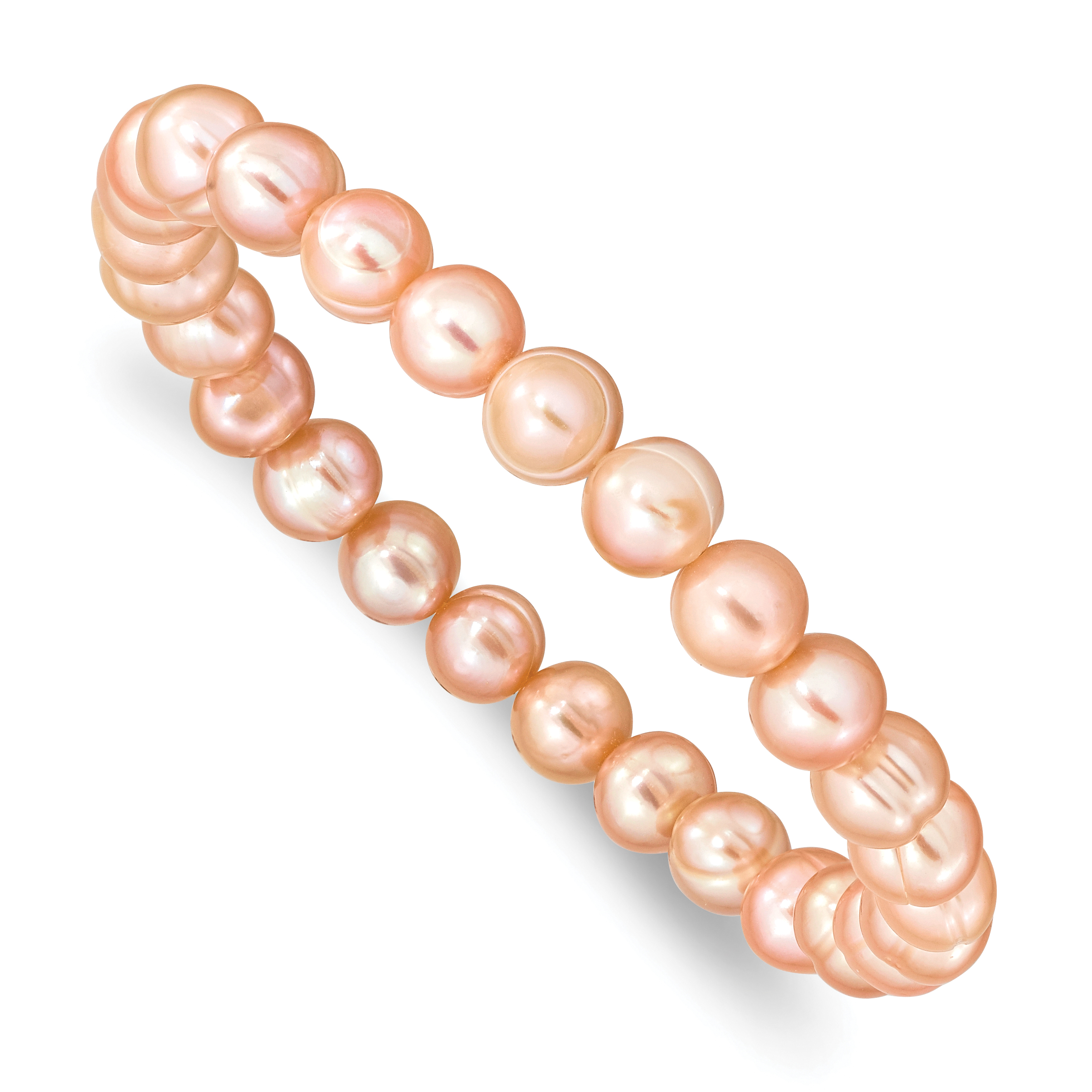 6-7mm Pink Freshwater Cultured Pearl Stretch Bracelet (QH5460)