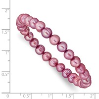 6-7mm Rose Semi-Round Freshwater Cultured Pearl Stretch Bracelet view 3