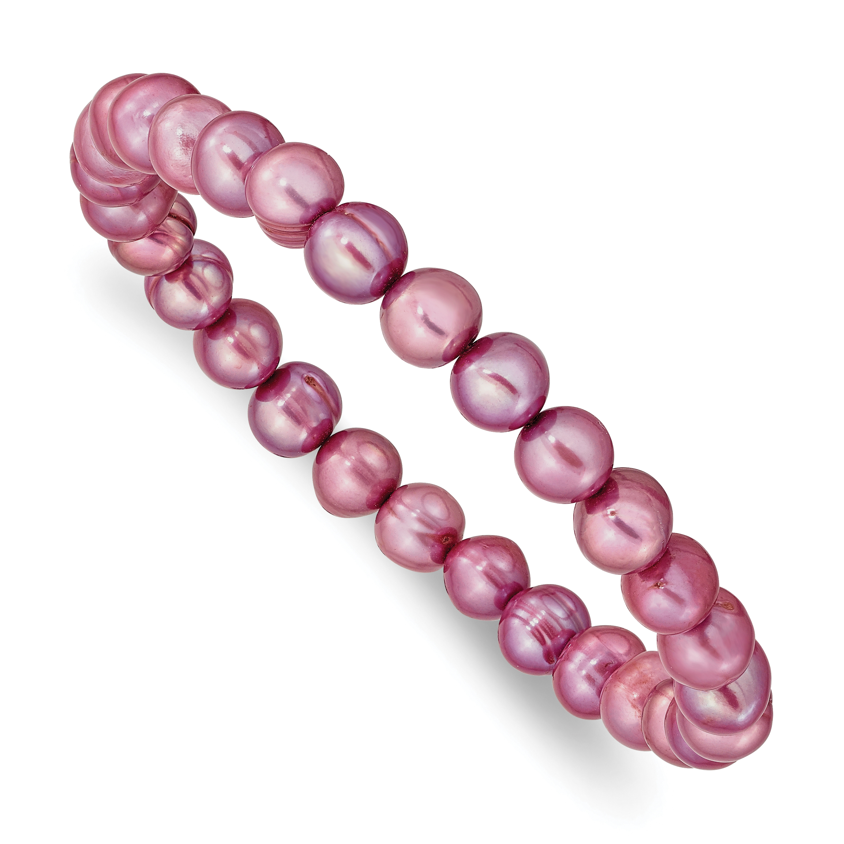 6-7mm Rose Freshwater Cultured Pearl Stretch Bracelet (QH5461)