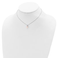 Sterling Silver Madi K Rhodium-plated 6-7mm Pink Rice Freshwater Cultured Pearl Necklace, 14" view 4