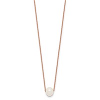 Sterling Silver Rose-tone 18K Flash Gold-plated 8-9mm White Near-Round Freshwater Cultured Pearl Necklace, 18" view 2