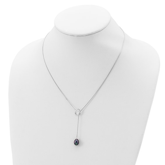 Sterling Silver FWC Pearl Heart Drop Necklace