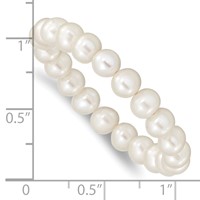 Madi K 5-6mm White Semi-Round Freshwater Cultured Pearl Xsmall Stretch Bracelet view 3