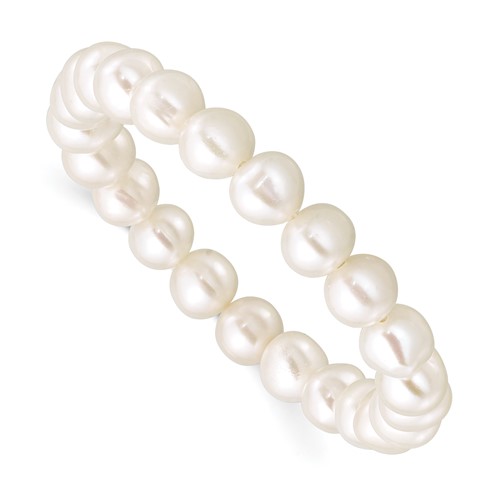 Madi K 5-6mm White Semi-Round Freshwater Cultured Pearl Xsmall Stretch Bracelet