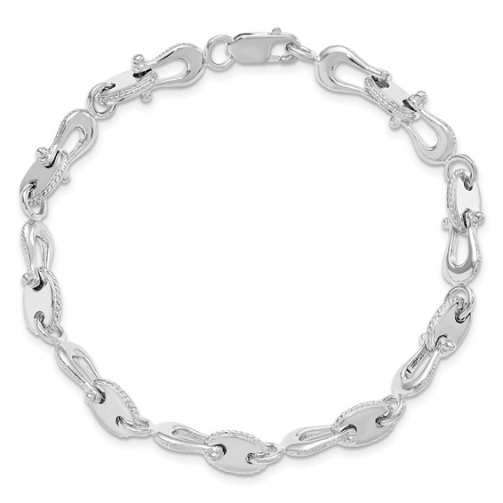 De-Ani Sterling Silver Rhodium-plated Polished Mariners Link Bracelet
