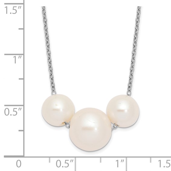 Sterling Silver Near Round FWC Pearl Necklace