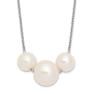 Sterling Silver Near Round FWC Pearl Necklace