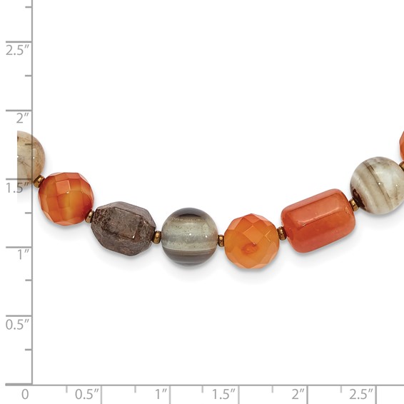 Sterling Silver Multi Stone 18.5in w/2in ext Necklace