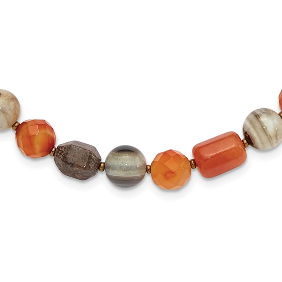 Sterling Silver Multi Stone 18.5in w/2in ext Necklace