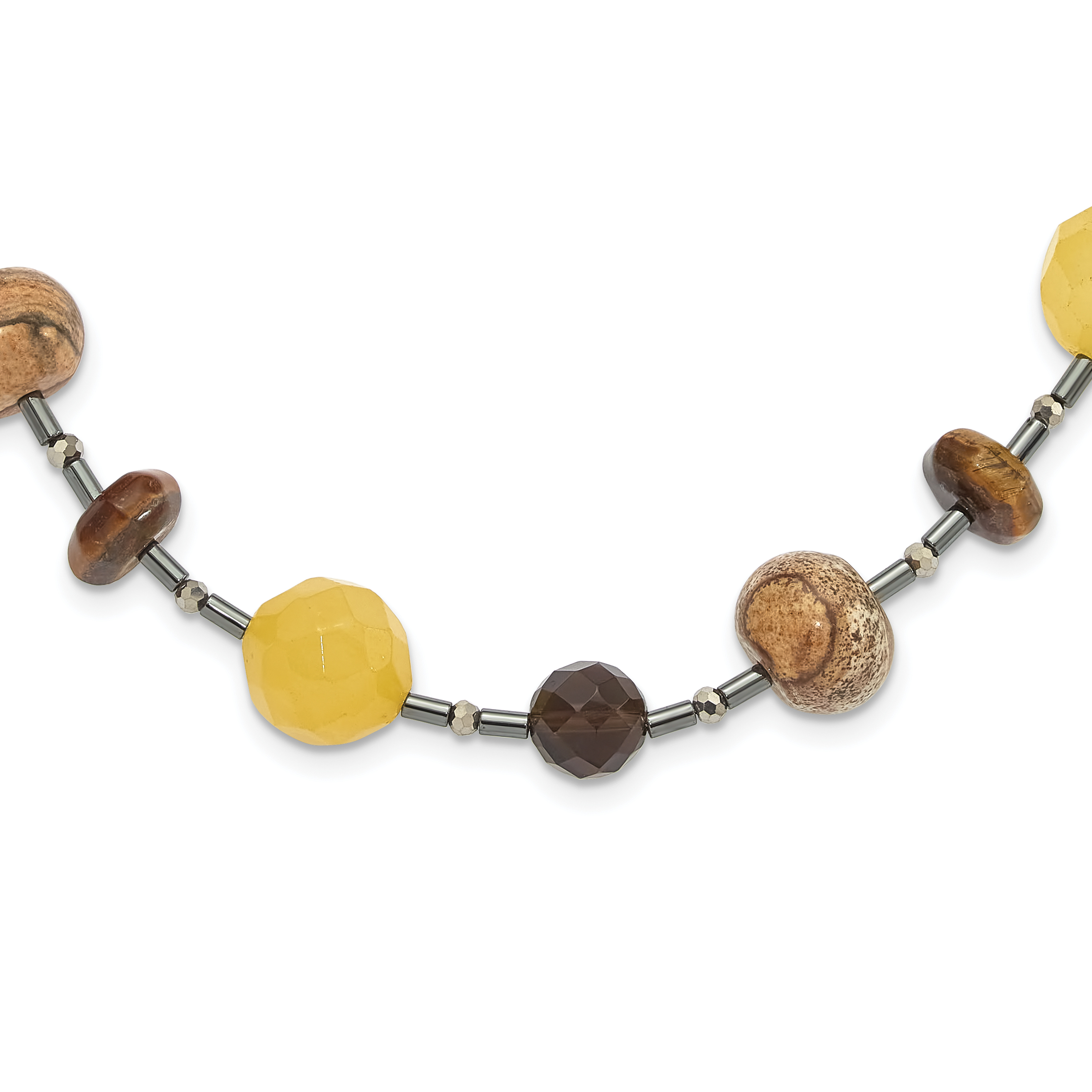 Sterling Silver Multi Stone 17.5in w/2in ext Necklace (QH5710-17.5)