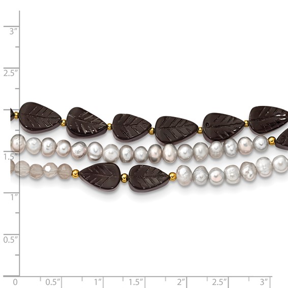 Sterling Silver Gold-plated Multi Stone Adj. 17in or 40in Necklace