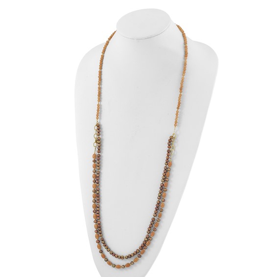 Sterling Silver Gold-plated Multi Stone Adj. 17in or 40in Necklace