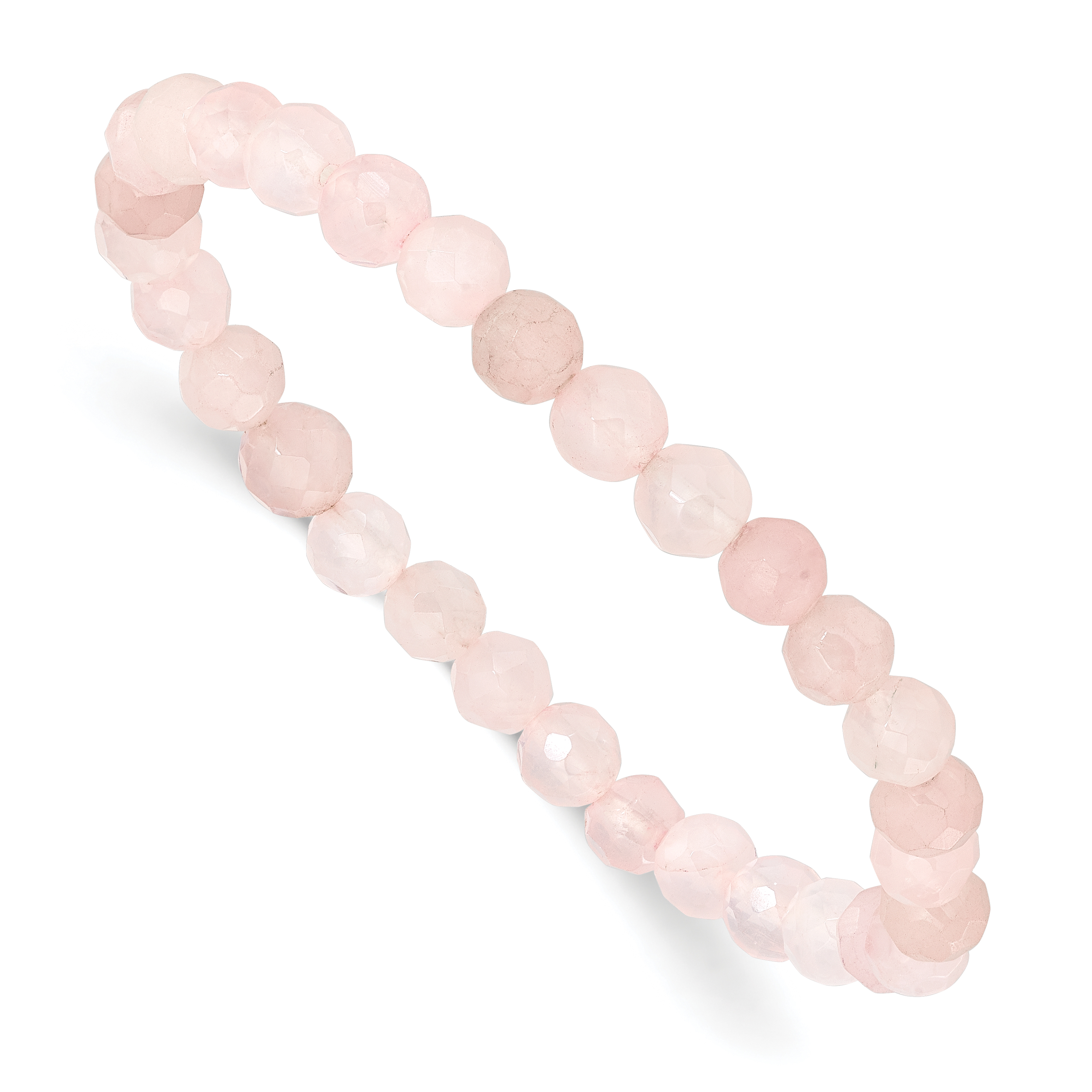 Rose Quartz Faceted 6.50mm Beaded Stretch Bracelet (QH5725)