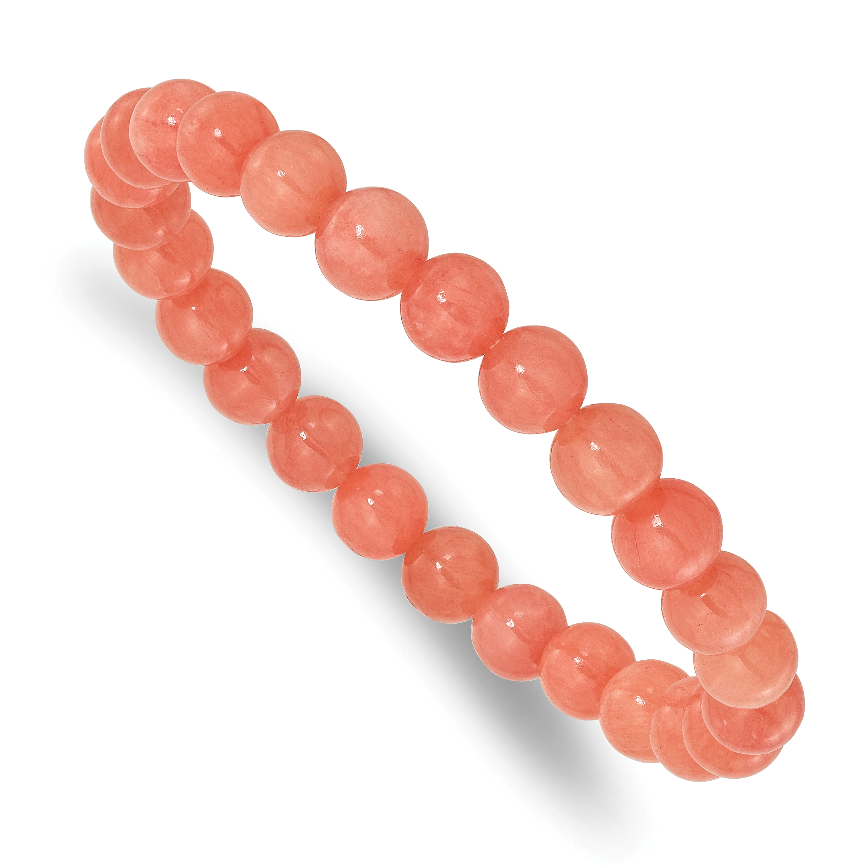 Orange Quartz 8mm Beaded Stretch Bracelet (QH5728)