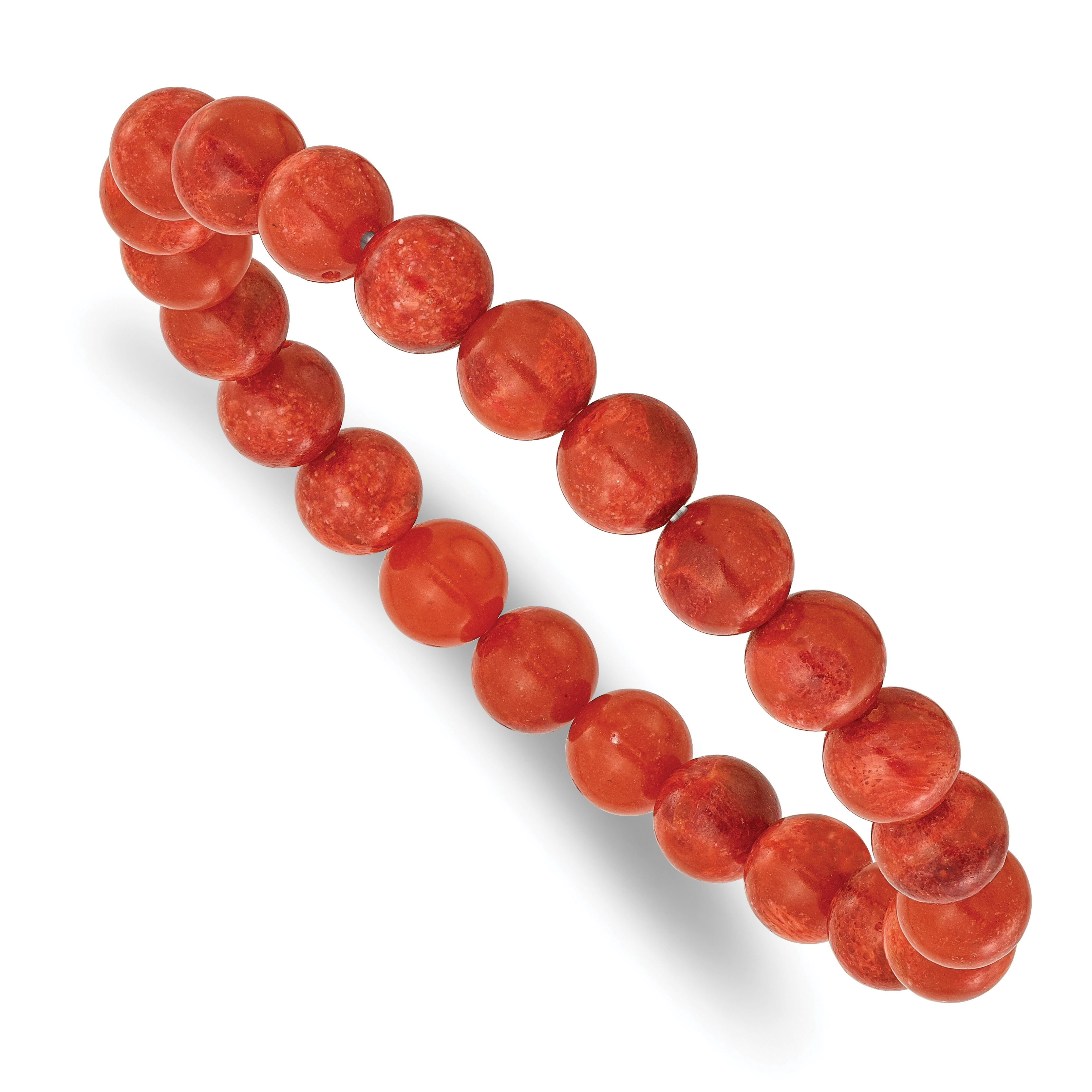 Reconstituted Coral 8.5mm Beaded Stretch Bracelet (QH5729)