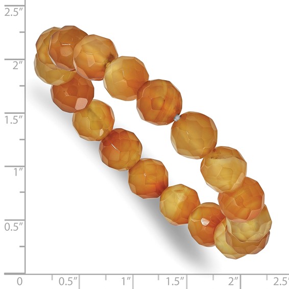 Carnelian 10mm Beaded Stretch Bracelet