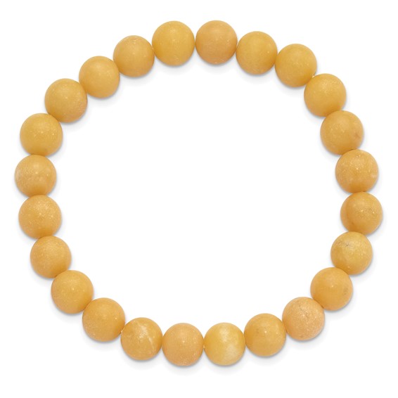 Yellow Jade 8mm Beaded Stretch Bracelet