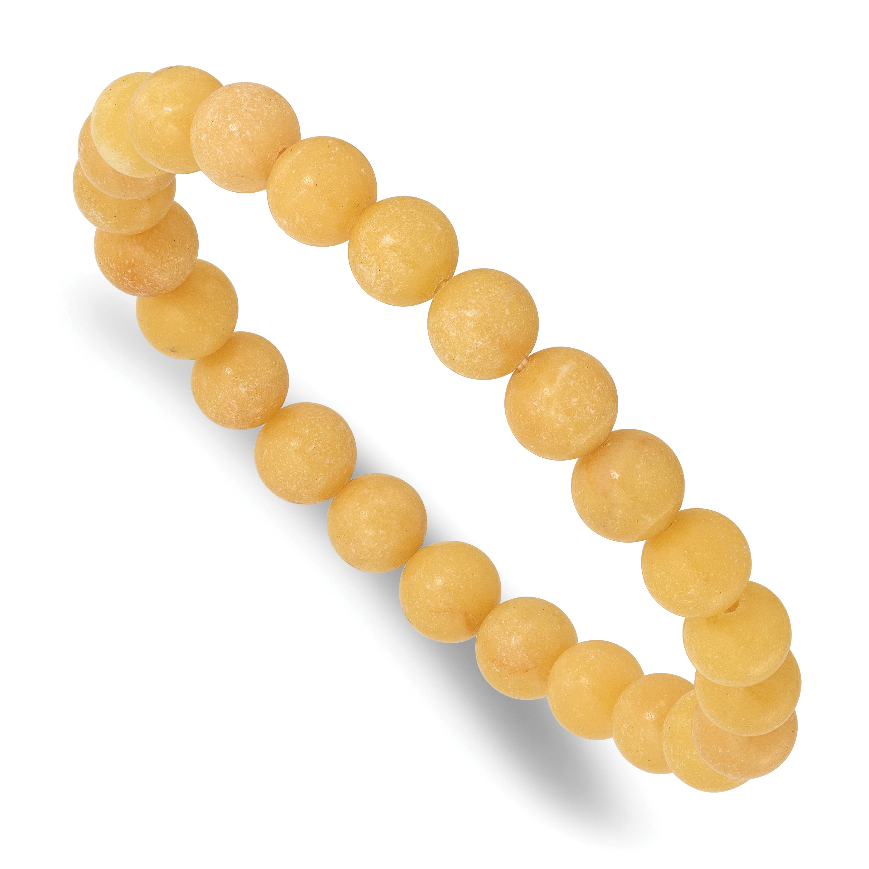 Yellow Jade 8mm Beaded Stretch Bracelet (QH5731)