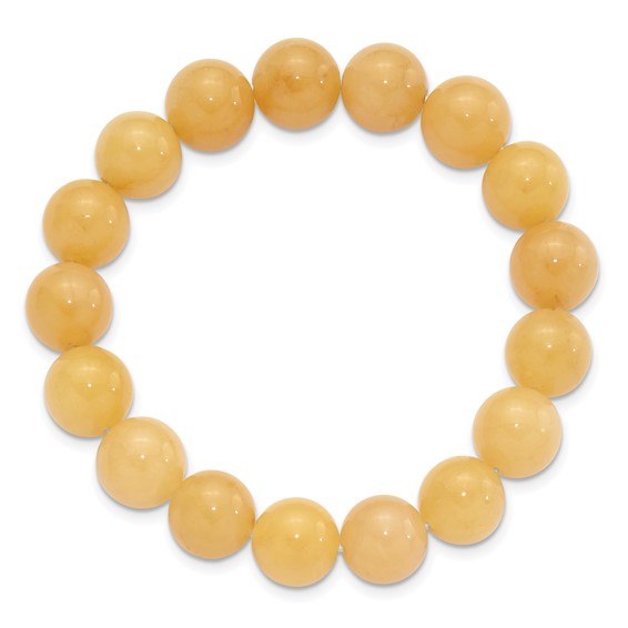 Yellow Quartz 10.00mm Beaded Stretch Bracelet