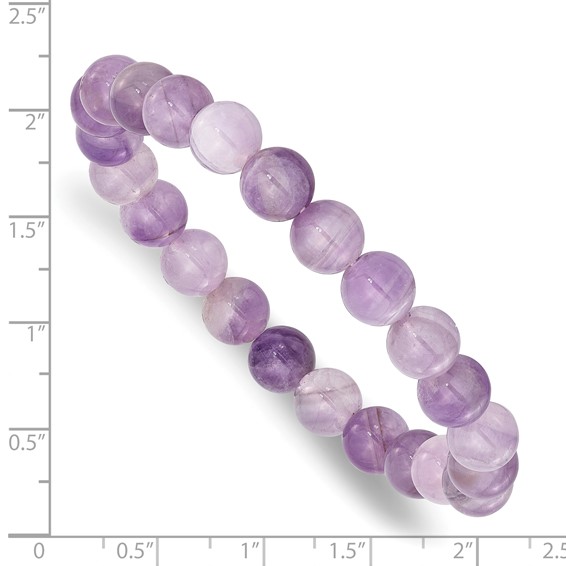 Amethyst 8.50mm Beaded Stretch Bracelet