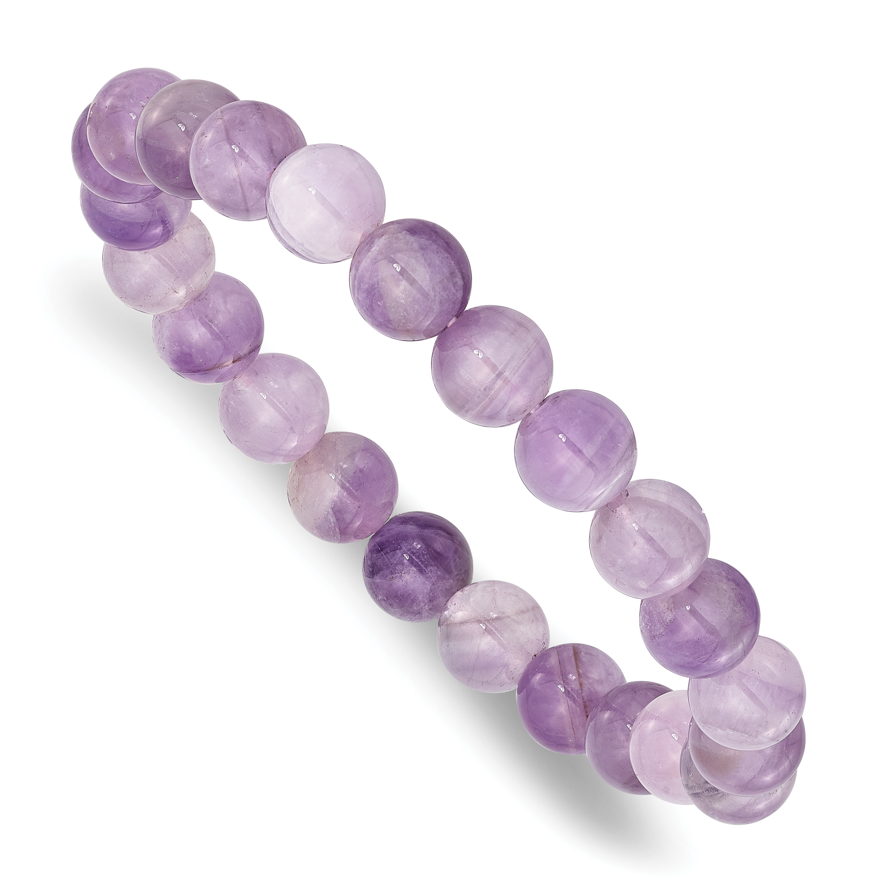 Amethyst 8.50mm Beaded Stretch Bracelet (QH5736)