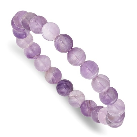 Amethyst 8.50mm Beaded Stretch Bracelet