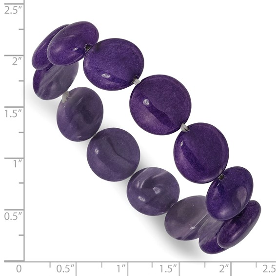 Purple Quartz 14.00mm Beaded Stretch Bracelet
