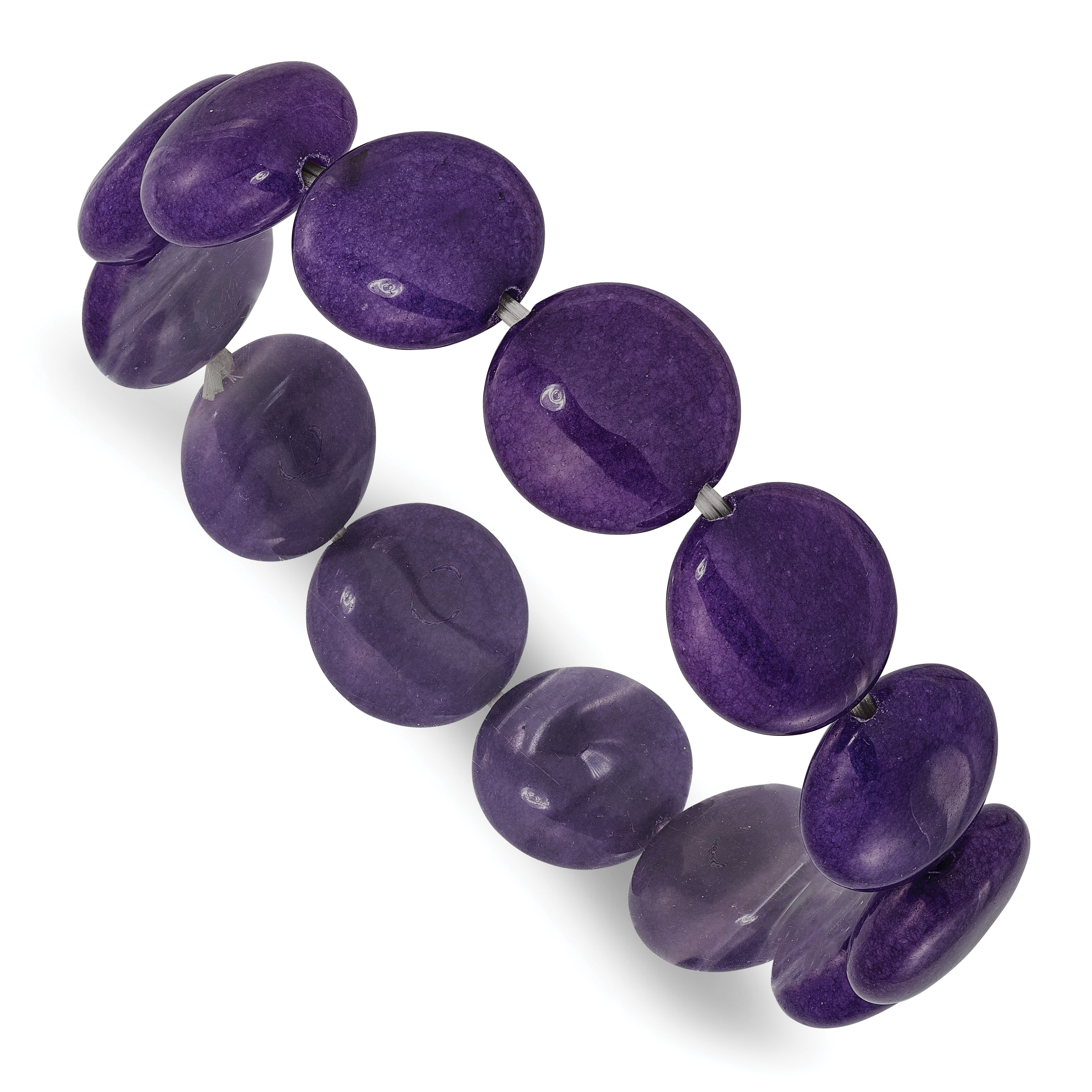 Purple Quartz 14.00mm Beaded Stretch Bracelet (QH5738)