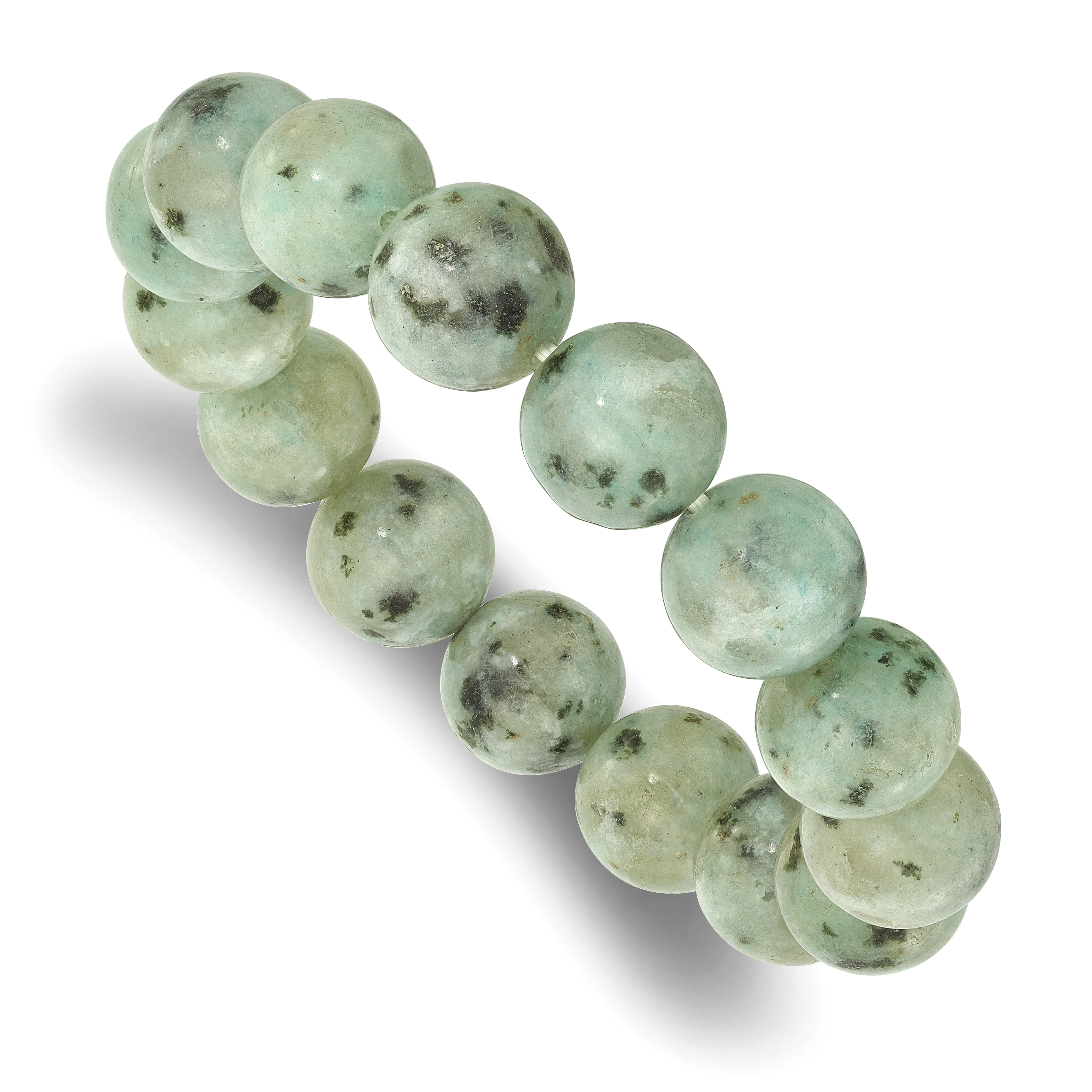 Kiwi Jasper 12mm Beaded Stretch Bracelet (QH5751)