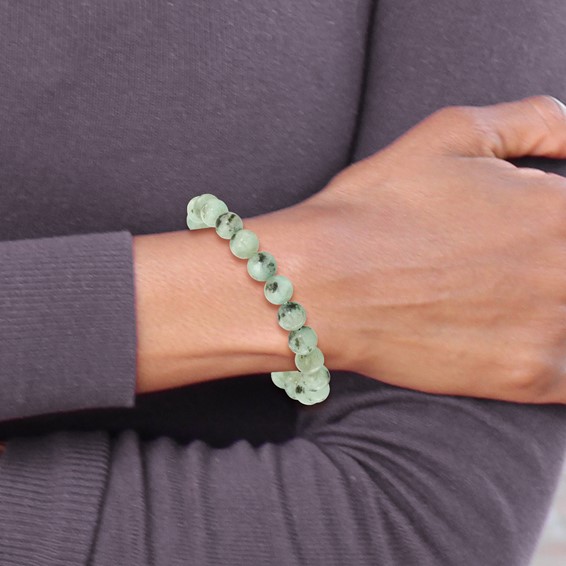 Kiwi Jasper 8.5mm Beaded Stretch Bracelet