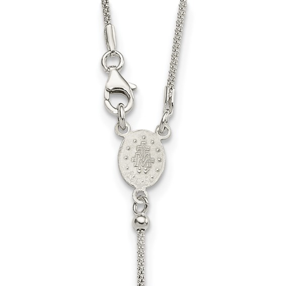 Sterling Silver 24in Rosary Necklace