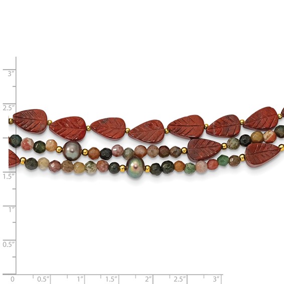 Sterling Silver Gold-plated Multi Stone Adj. 17in or 40in Necklace