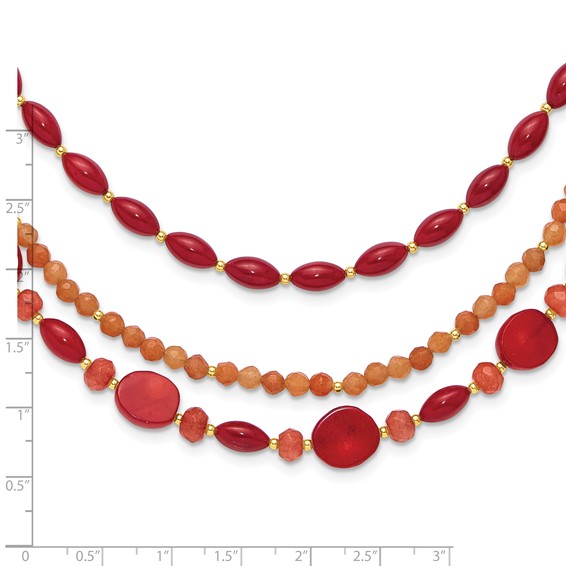 Sterling Silver Gold-plated Multi Stone Adj. 17in or 40in Necklace