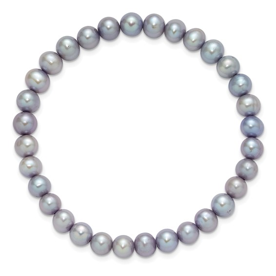 7-8mm Semi-Round Grey/White/Black/Red/Green Freshwater Cultured Pearl Stretch 5-Bracelet Set