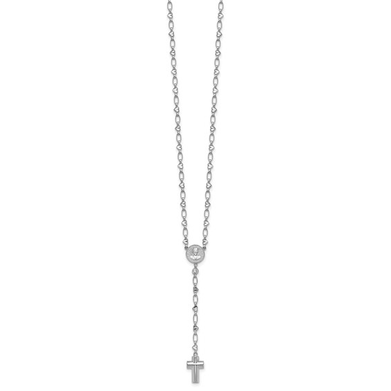 Sterling Silver Heart and Cross Ash Holder Rosary