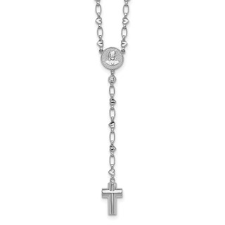 Sterling Silver Heart and Cross Ash Holder Rosary