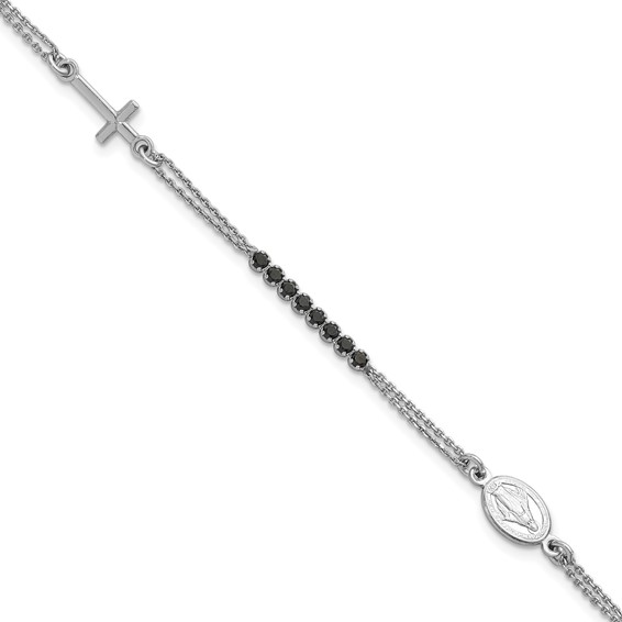 Sterling Silver with CZ Rosary Bracelet