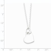 Sterling Silver Open Heart Holding 16mm Engravable Heart Dangle Necklace, 16" view 3