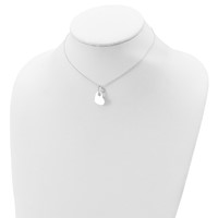 Sterling Silver Open Heart Holding 16mm Engravable Heart Dangle Necklace, 16" view 4