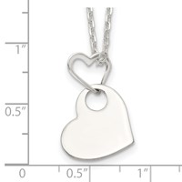 Sterling Silver Open Heart Holding 16mm Engravable Heart Dangle Necklace, 16" view 5