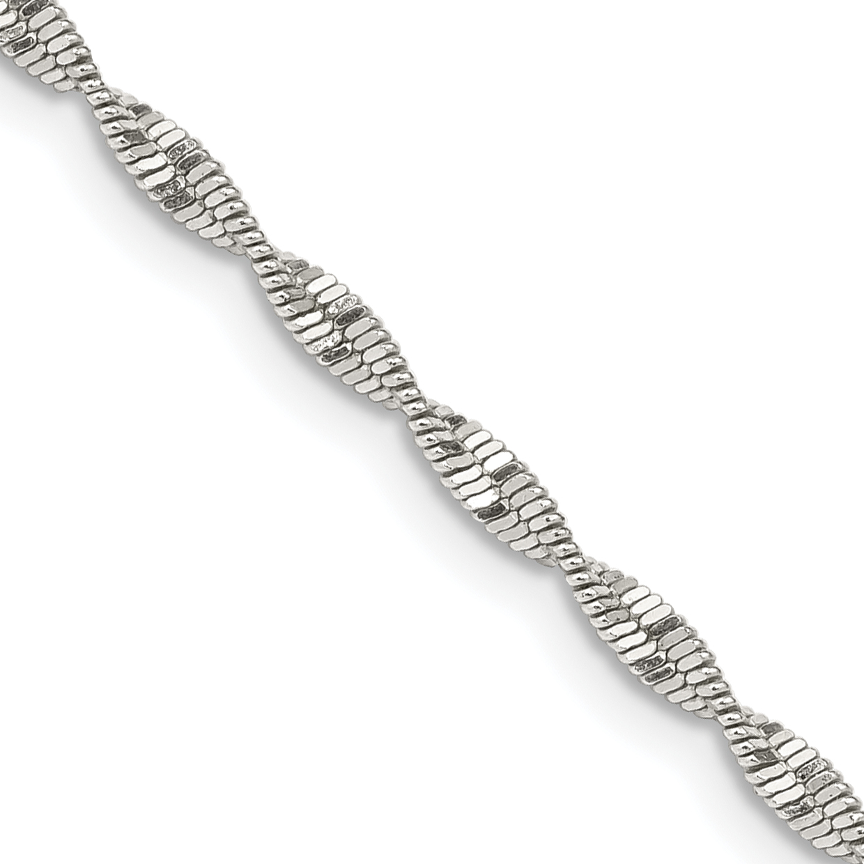 Sterling Silver 2mm Twisted Herringbone Chain (QHB1-16)