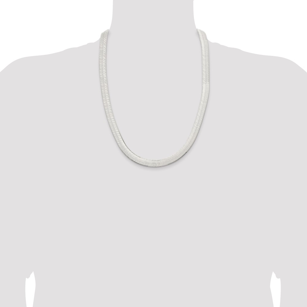 Sterling Silver 10.5mm Magic Herringbone Chain (QHB120-24)