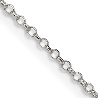 Sterling Silver 1.5mm Diamond-cut Rolo Cable Chain view 1