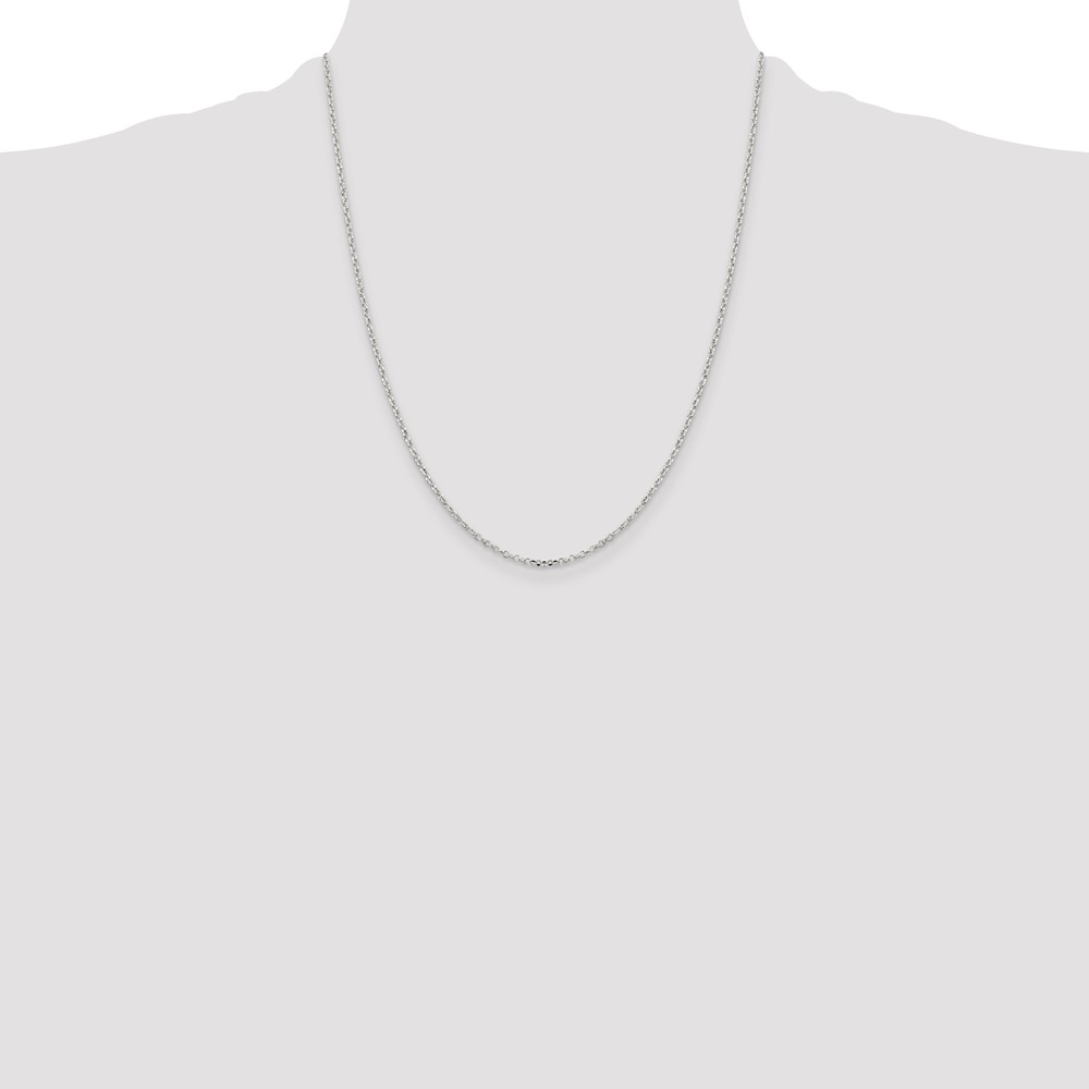 Sterling Silver 1.75mm Diamond-cut Cable Chain (QHC027-22)