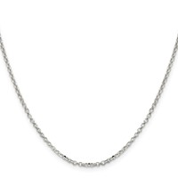 Sterling Silver 2.2mm Diamond-cut Rolo Cable Chain view 2