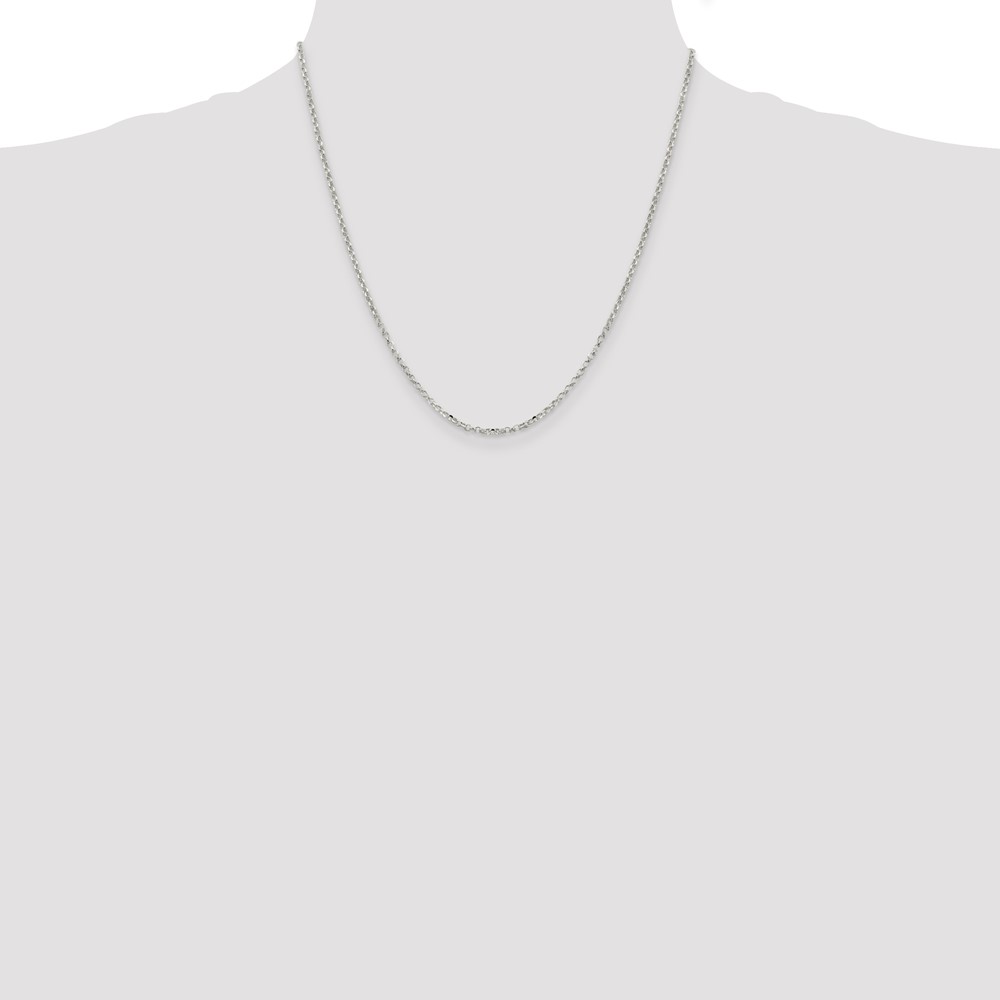 Sterling Silver 2.2mm Diamond-cut Cable Chain (QHC035-20)