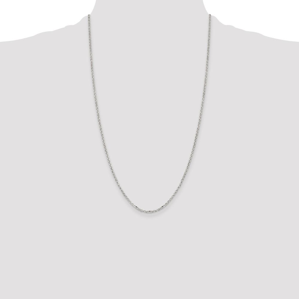 Sterling Silver 2.2mm Diamond-cut Cable Chain (QHC035-26)