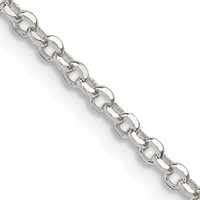 Sterling Silver 2.2mm Diamond-cut Rolo Cable Chain view 1