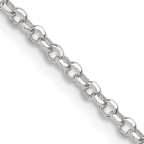 Sterling Silver 2.2mm Diamond-cut Rolo Cable Chain