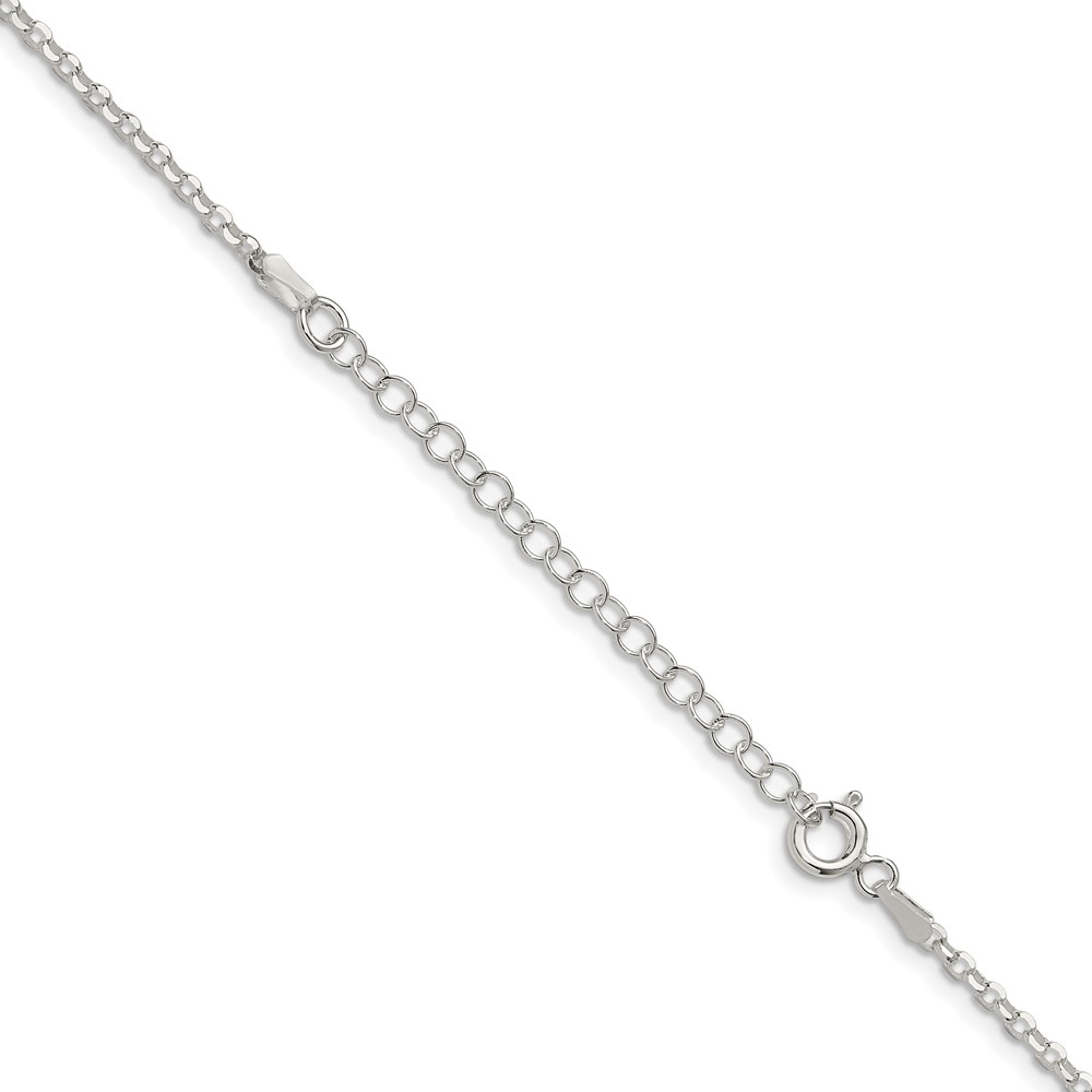 Sterling Silver 2.2mm Diamond-cut Cable Chain w/2in ext. (QHC035E-18)
